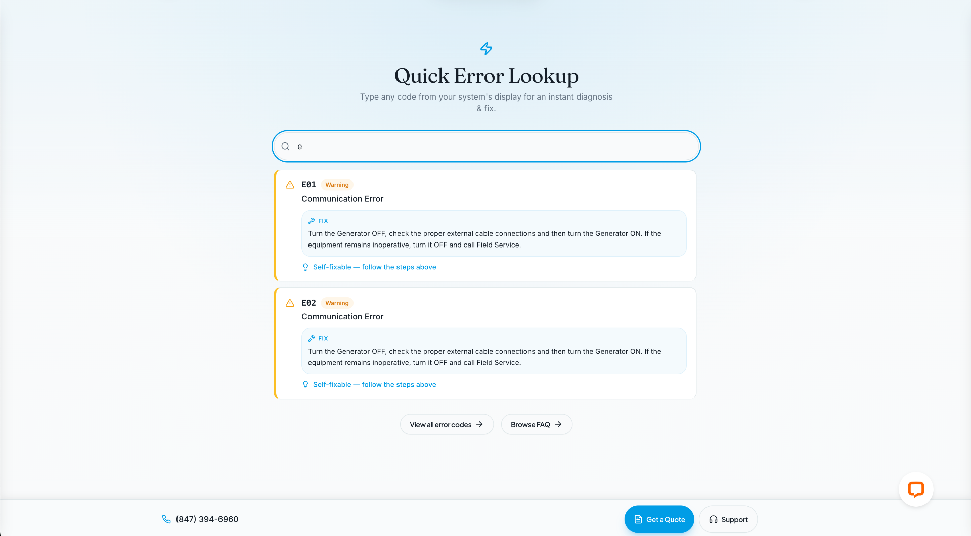 Quick Error Code Lookup